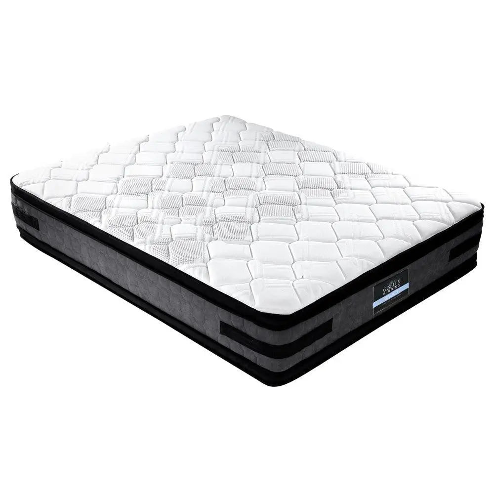 Giselle Bedding Luna Euro Top Cool Gel Pocket Spring Mattress showcasing its luxurious Belgium knitted fabric and 36cm thickness.