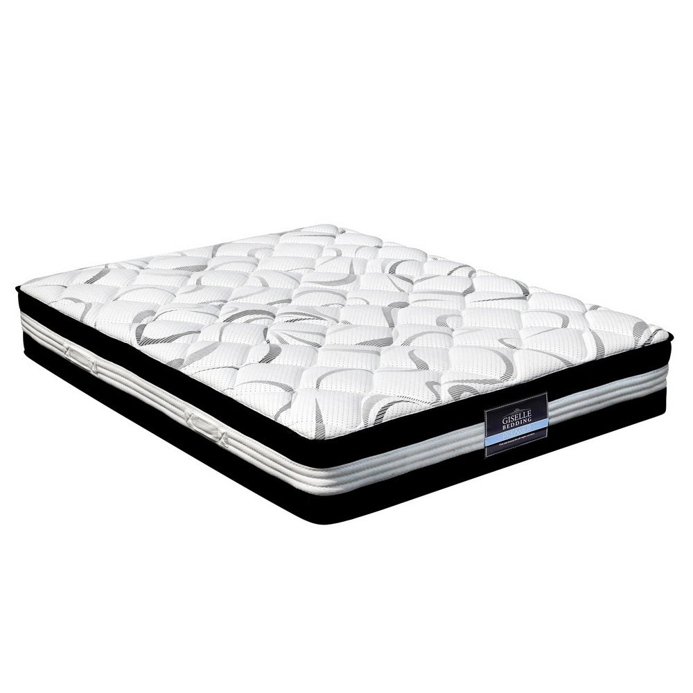 Giselle Bedding Mykonos Euro Top Pocket Spring Mattress, 30cm thick, featuring premium Belgium knitted fabric and independent pocket spring design.