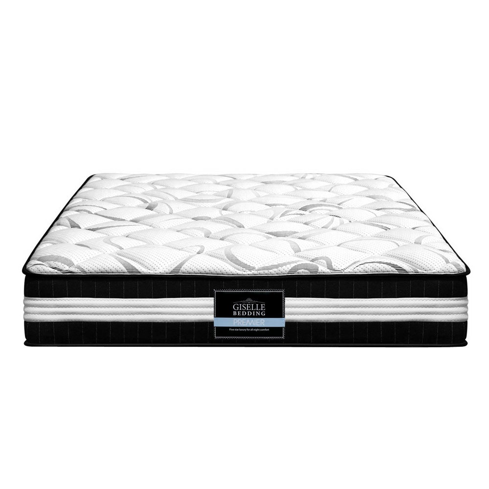 Giselle Bedding Mykonos Euro Top Pocket Spring Mattress, 30cm thick, featuring premium Belgium knitted fabric and independent pocket spring design.