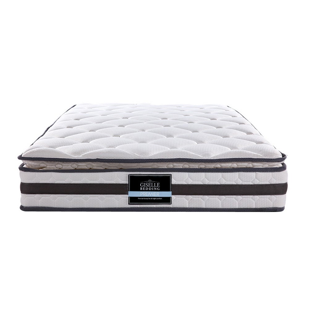 Giselle Bedding Normay Bonnell Spring Mattress, 21cm thick, King size with plush pillow top and breathable fabric.