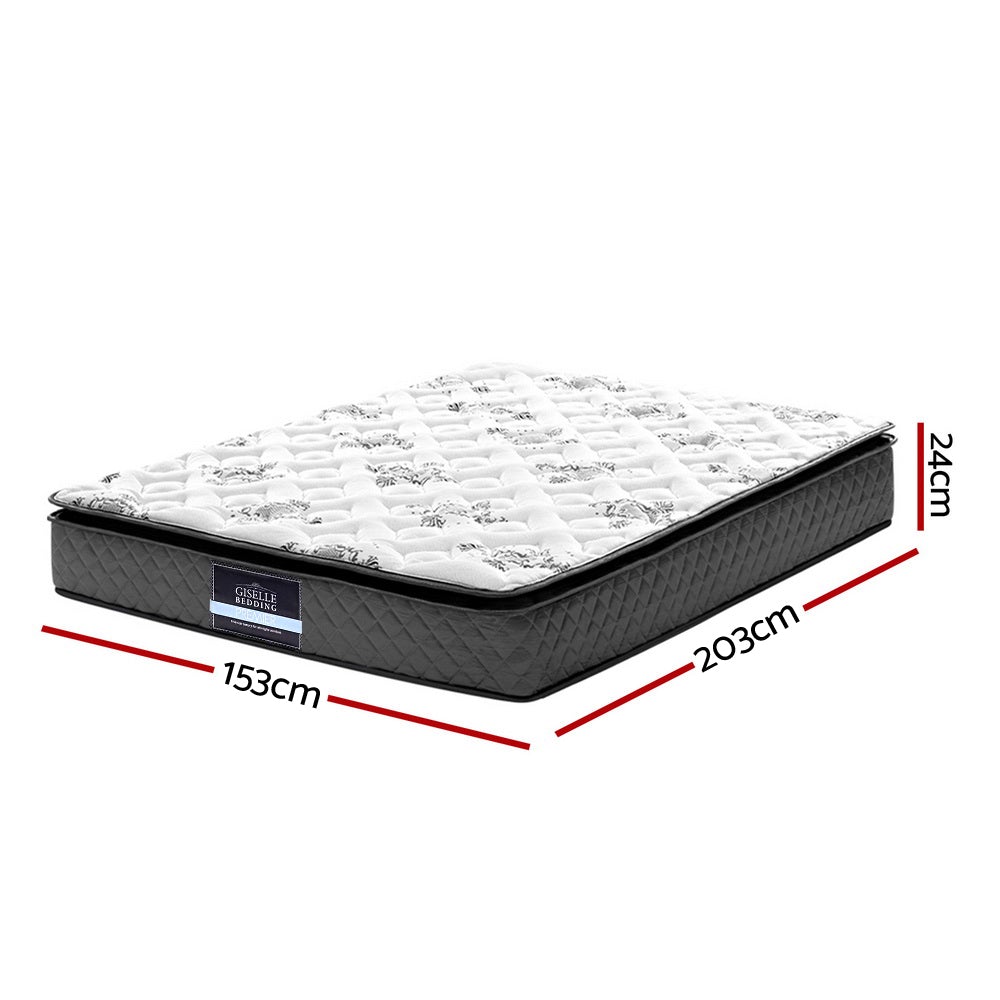 Giselle Bedding Rocco Bonnell Spring Mattress with pillow top and soft quilting, showcasing its luxurious design and queen size.