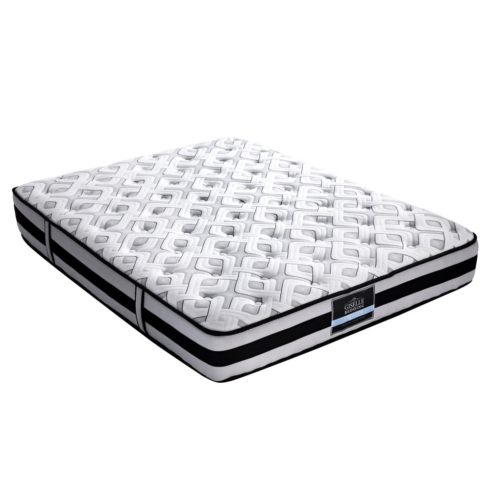 Giselle Bedding Rumba Tight Top Pocket Spring Mattress, 24cm thick, featuring plush Belgium knitted fabric and independent pocket springs.