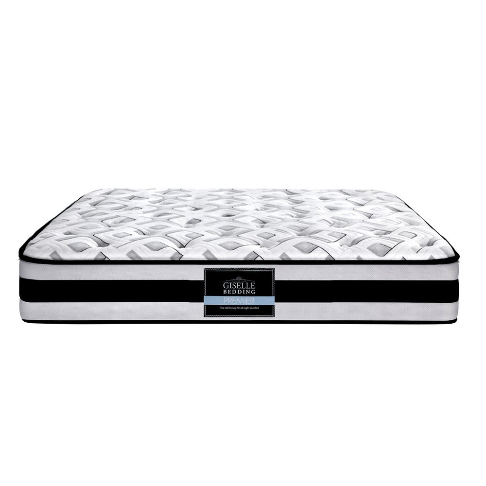 Giselle Bedding Rumba Tight Top Pocket Spring Mattress, 24cm thick, featuring plush Belgium knitted fabric and independent pocket springs.