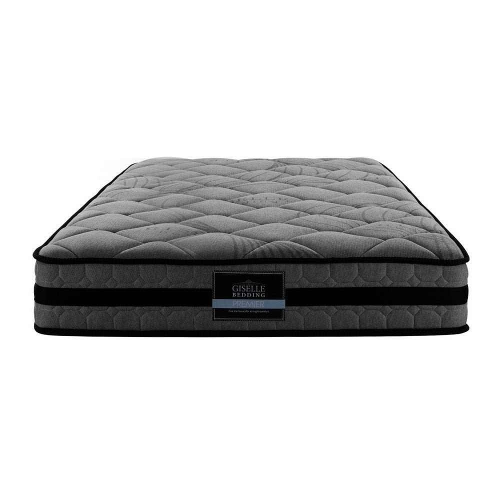 Giselle Bedding Wendell Pocket Spring Mattress, 22cm thick, featuring soft Belgium knitted fabric and a 5-zone pocket spring system.