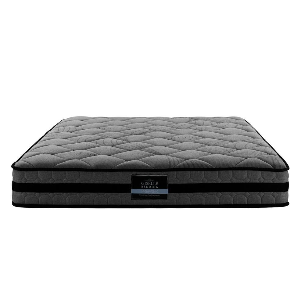 Giselle Bedding Wendell Pocket Spring Mattress, 22cm thick, queen size, featuring soft Belgium knitted fabric and a 5-zone pocket spring system.