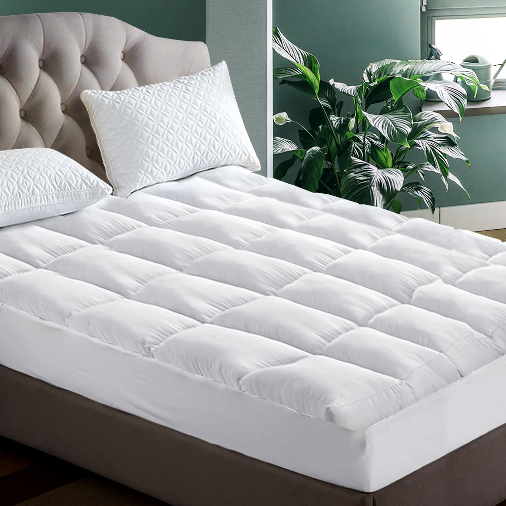 Giselle King Mattress Topper with 1000GSM microfibre filling, showcasing its plush and luxurious design, perfect for enhancing sleep comfort.