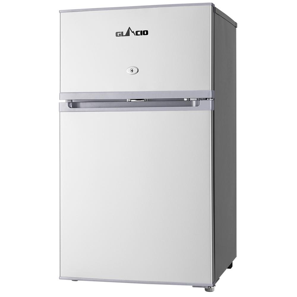 Glacio 65L Portable Fridge Bar Freezer Cooler in silver, showcasing its spacious design and adjustable temperature control.