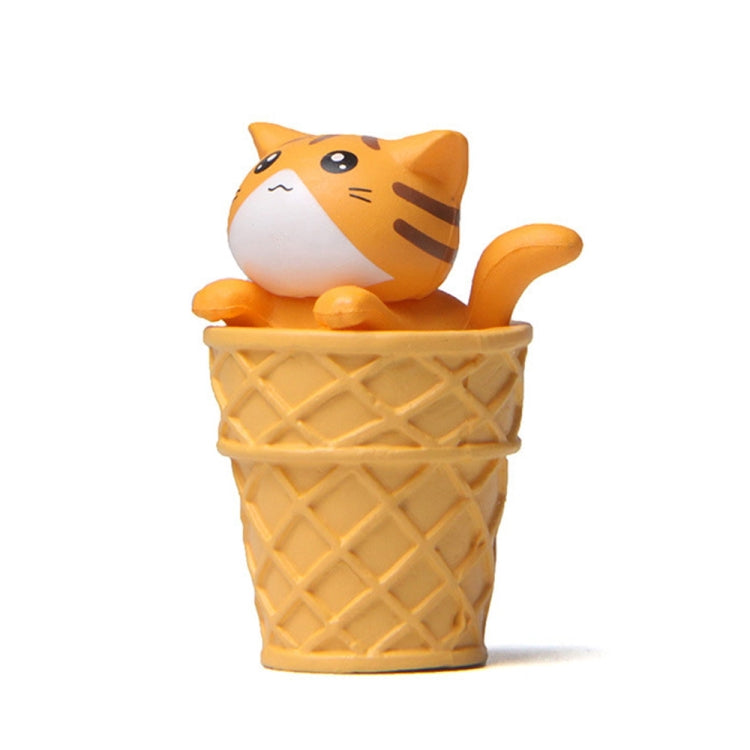 Gourmet Series Ice Cream Cat Ornament Doll in vibrant colors, perfect for micro landscape gardening and home decor.