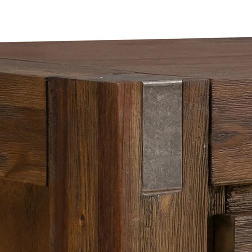 Hall Table with 2 storage drawers made of solid acacia wood, featuring a rustic metal finish and sturdy legs, ideal for hallway decor.