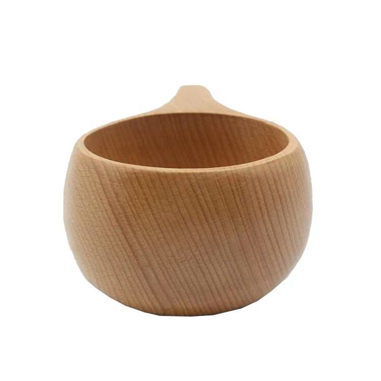 Hand Made Wood Tableware Green Wooden Cup made from beech wood, showcasing its unique grain and eco-friendly design.