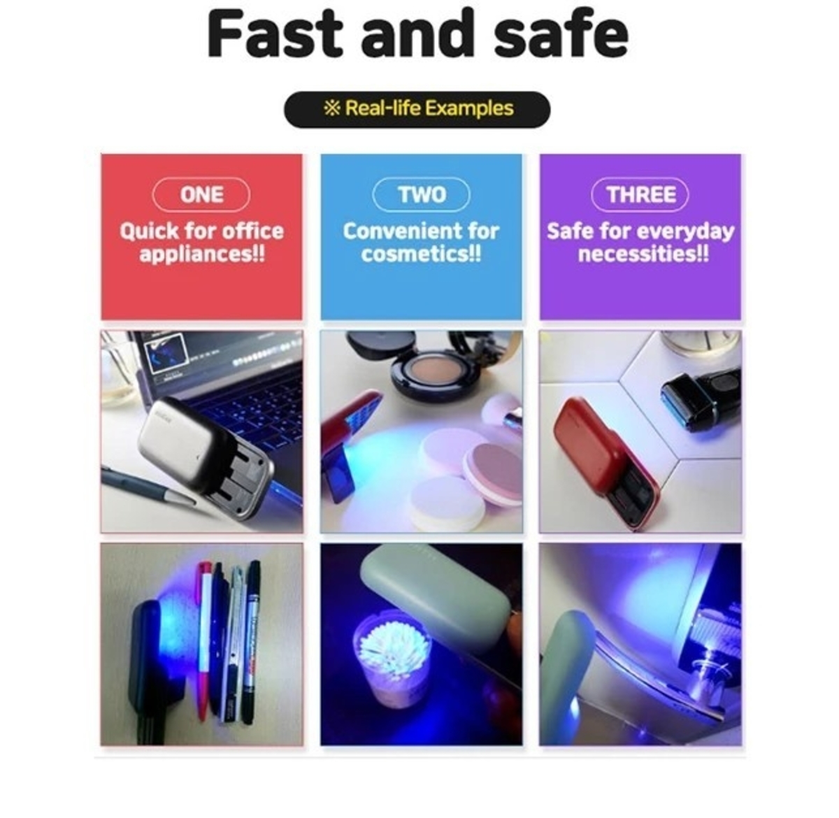 Handheld Portable UV Light Sanitizer with sleek design and UV LEDs for effective sterilization.