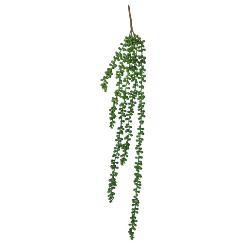 A 75cm long artificial hanging succulent string of pearl beads, featuring multiple life-like stems cascading elegantly.