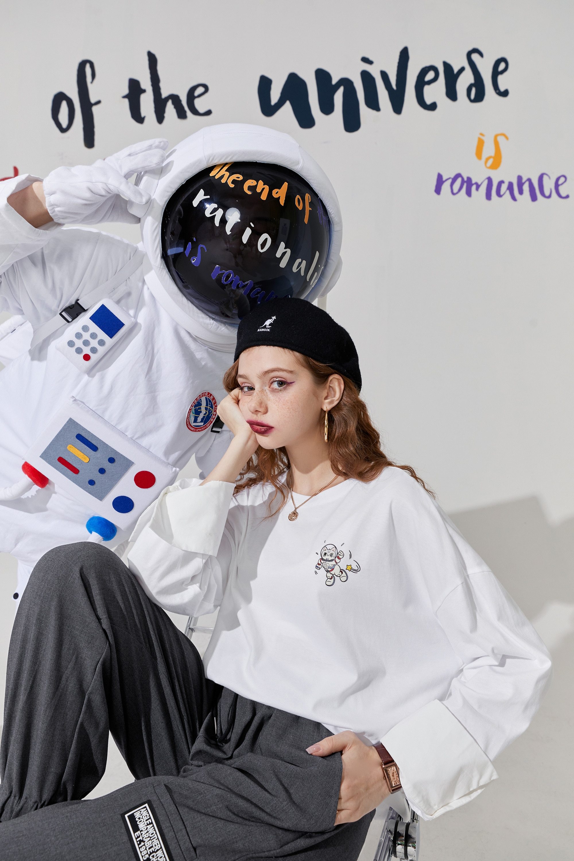 Harajuku Cartoon Print Casual Pullover T-Shirt for women, featuring a vibrant cartoon design, full sleeves, and a comfortable fit, perfect for autumn.