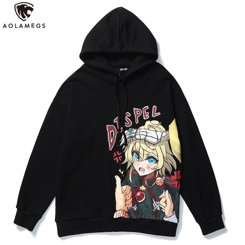 Harajuku hoodie for men featuring a Japanese Ukiyo-e anime girl print, showcasing a stylish and casual design.