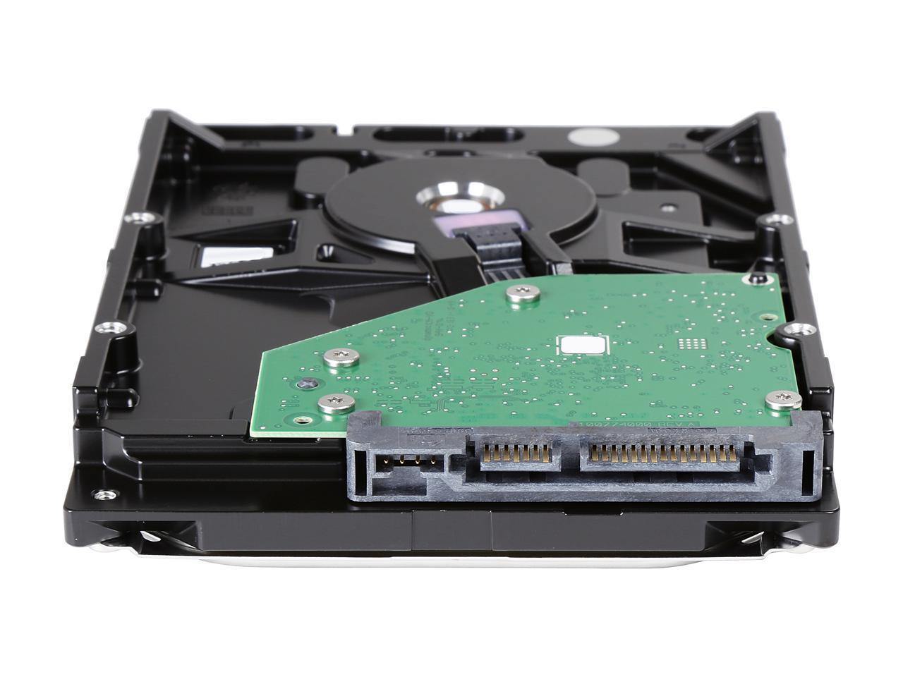 Seagate BarraCuda ST1000DM010 1TB hard drive with 7200 RPM and SATA interface, showcasing its sleek design and storage capacity.