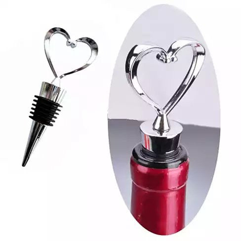 Hearty Wines Pair of Wine Stoppers featuring hand-made glass grapes and crystal hearts, perfect for wine lovers.