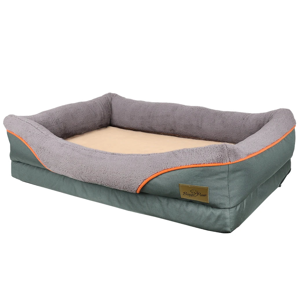 Heavy Duty Large Orthopedic Pet Bed with soft cushion foam and waterproof design, suitable for dogs of various sizes.