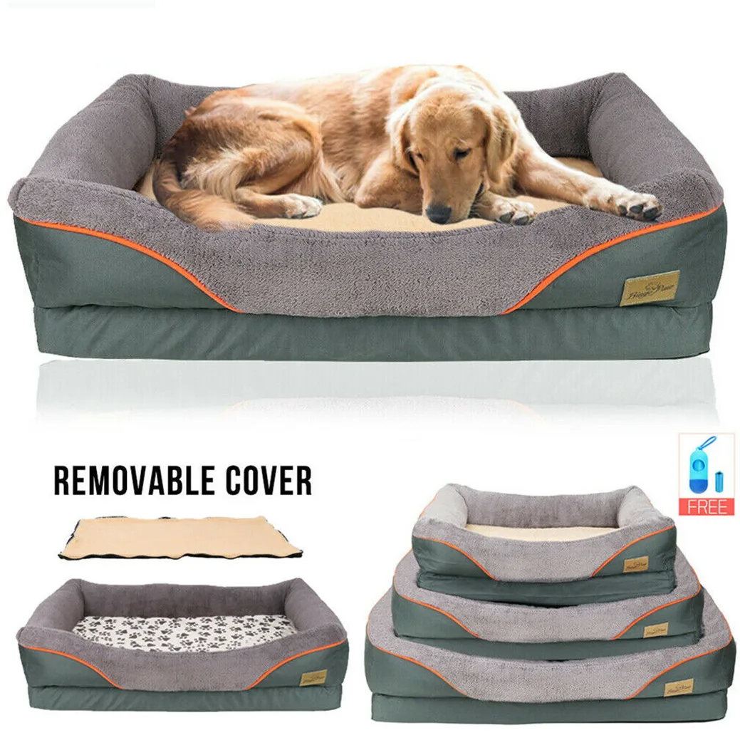 Heavy Duty Large Orthopedic Pet Bed with soft cushion foam and waterproof design, suitable for dogs of various sizes.