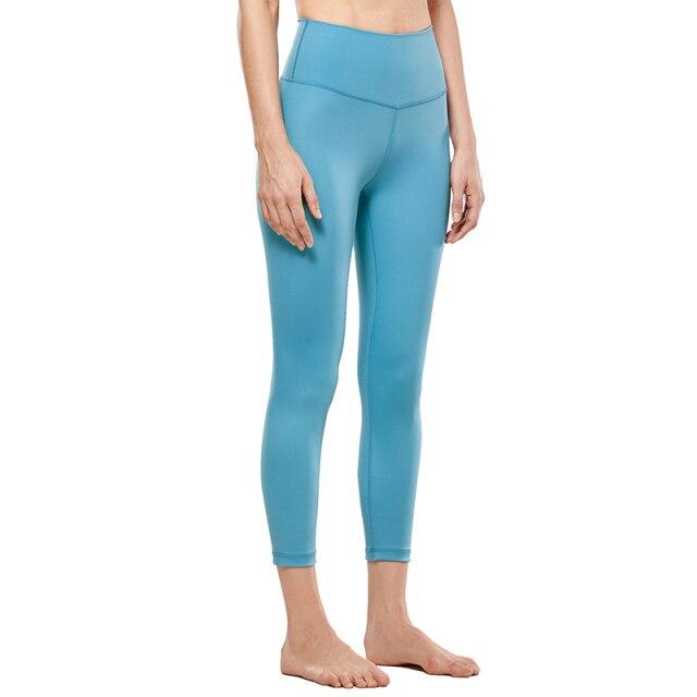 High Waisted Capri Workout Leggings for Women in black, featuring a snug fit and elastic waist, perfect for athletic activities.