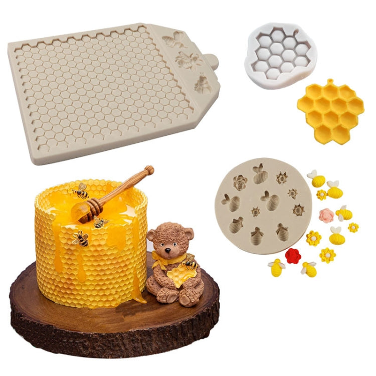 Honeycomb Block Textured Silicone Mold for fondant and chocolate, showcasing its intricate design and flexible material.