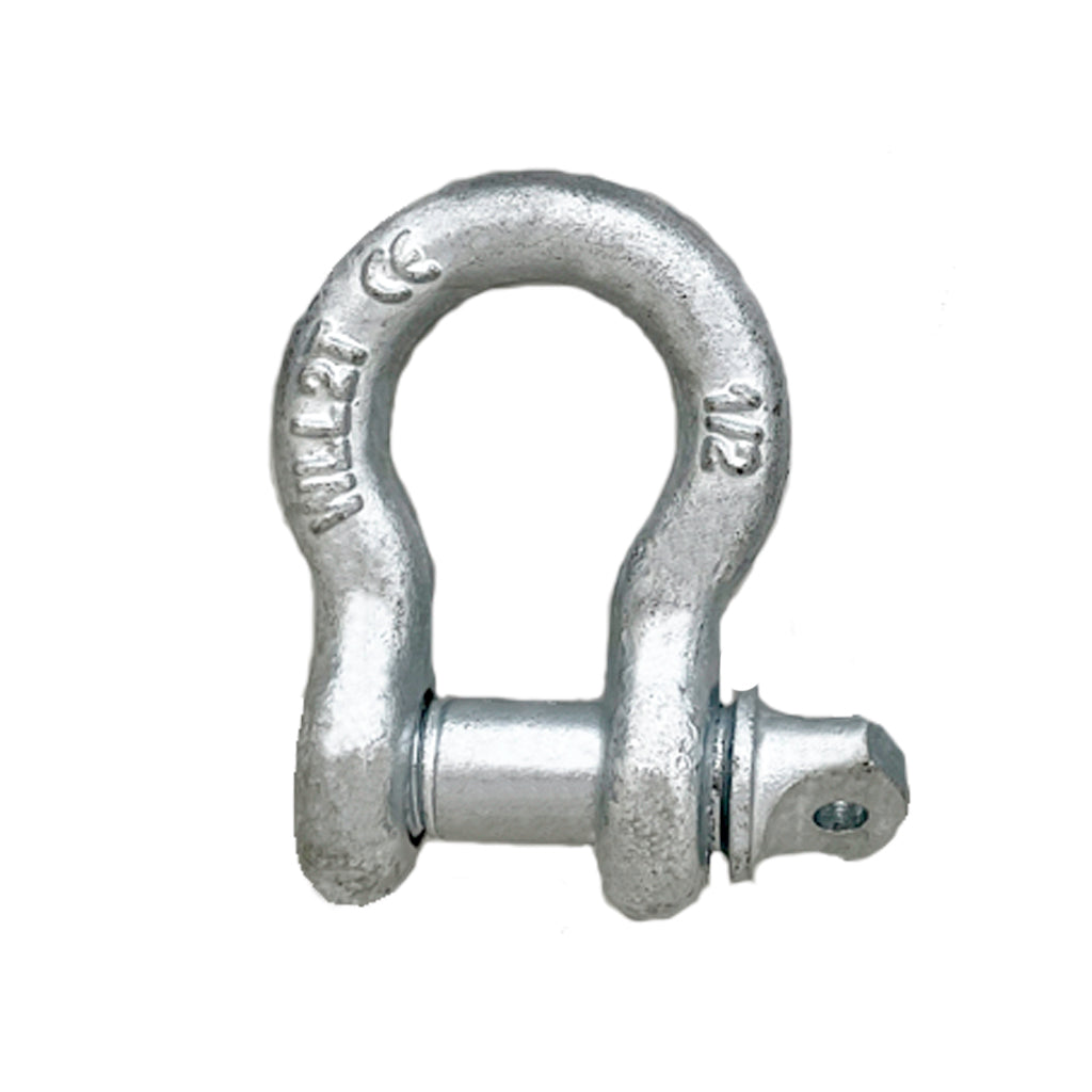 Hot Dip Galvanized Screw Pin Anchor Shackle 1/2 inch, showcasing its durable design and screw pin mechanism.