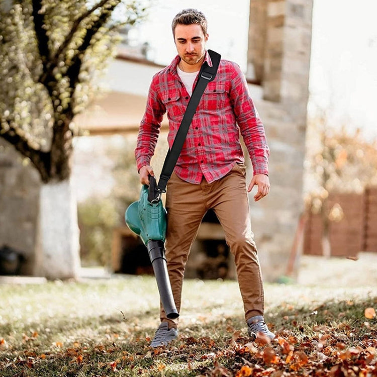 Household lawn mower adjustable fixed straps in black, featuring durable nylon and oxford cloth with comfortable shoulder pads.