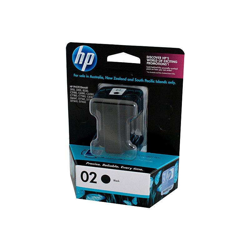 HP #02 Black Ink Cartridge C8721WA, a premium quality ink cartridge designed for HP printers, yielding up to 480 pages.