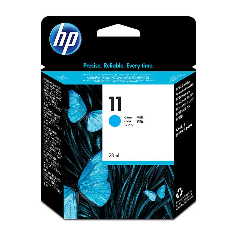 HP #11 Cyan Ink Cartridge C4836A, a vibrant blue ink cartridge designed for high-quality printing, compatible with various HP printers.