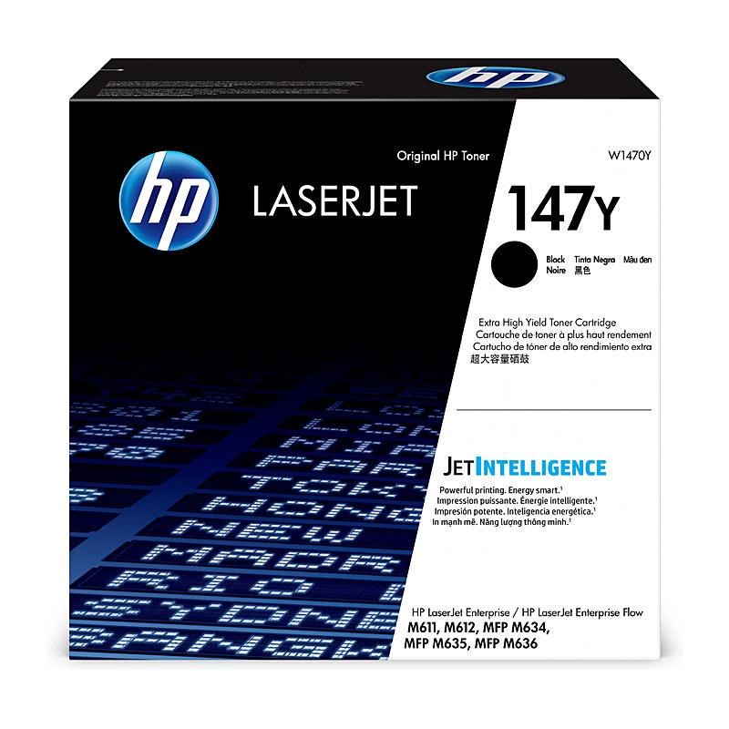 HP #147Y Black Toner cartridge, designed for high-volume printing, yielding up to 42,000 pages, compatible with multiple HP LaserJet printers.