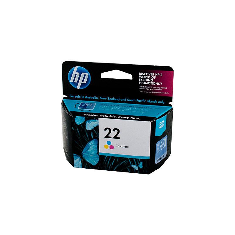 HP #22 Colour Ink Cartridge C9352AA, a genuine ink cartridge designed for vibrant color printing, compatible with various HP printers.