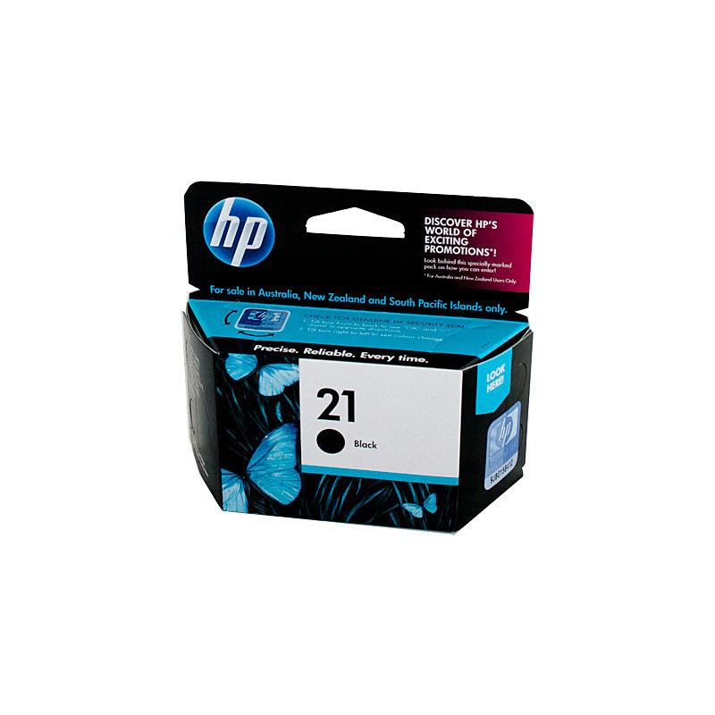 HP #21 Black Ink Cartridge C9351AA, a genuine ink cartridge designed for high-quality printing, compatible with various HP printers.