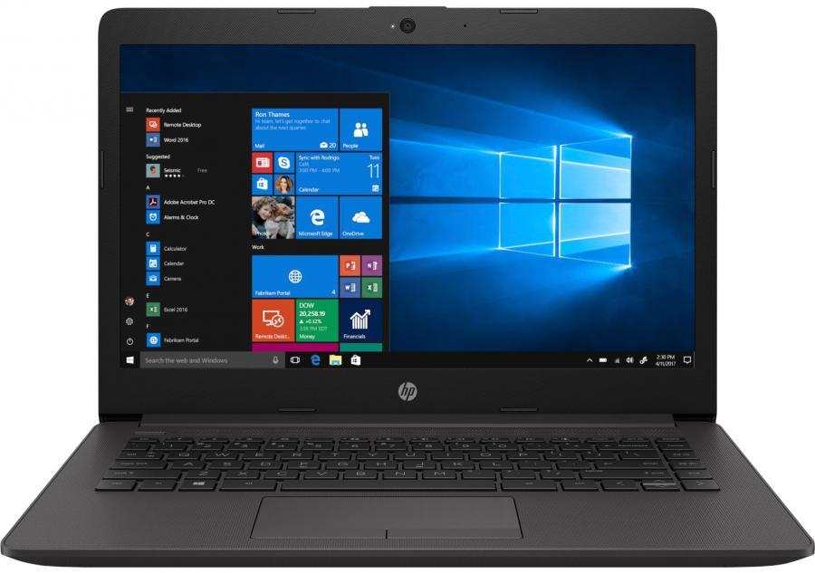 HP 245 G7 14-inch HD notebook showcasing its sleek design and features.