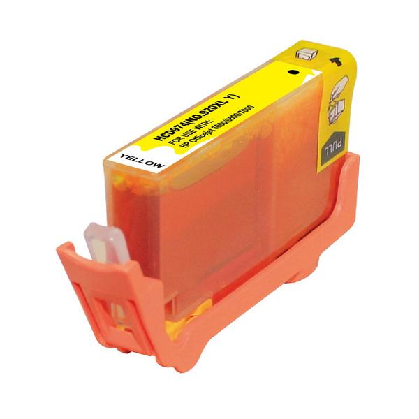 HP 920XL Yellow Compatible Inkjet Cartridge showcasing vibrant yellow ink and professional design.