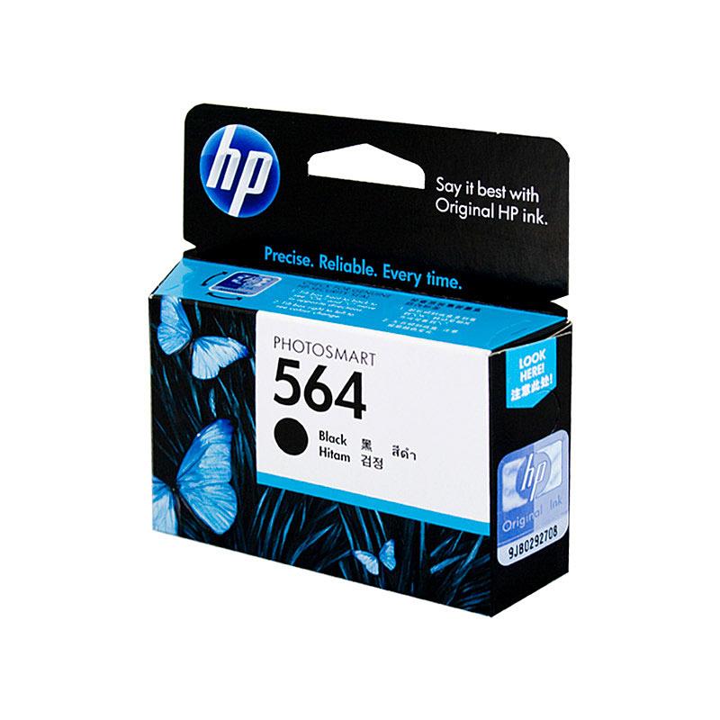 HP #564 Black Ink Cartridge CB316WA, a genuine black toner cartridge designed for high-quality printing.