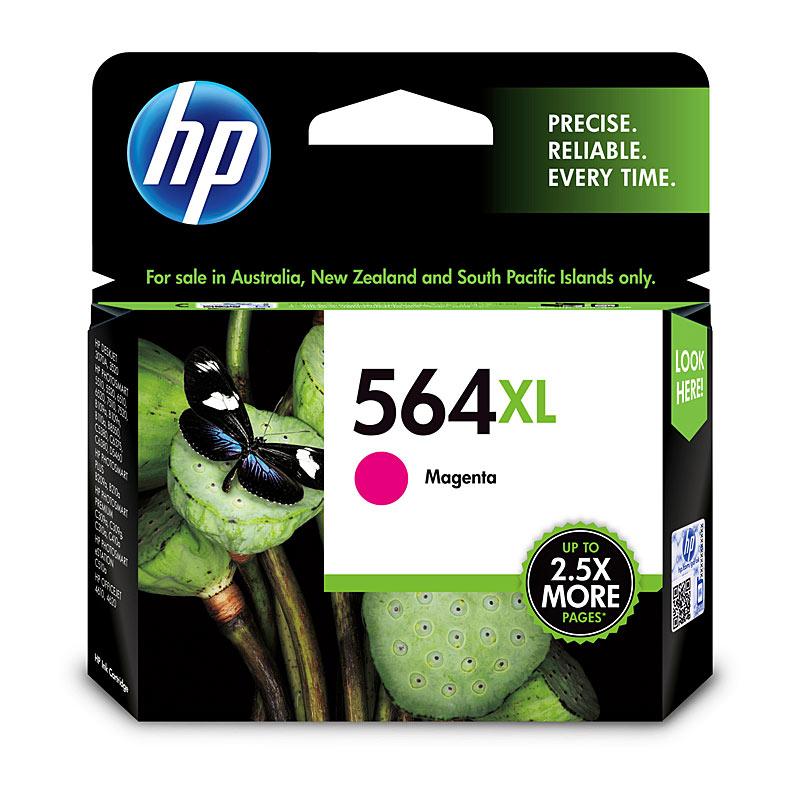 HP #564 Magenta XL Ink cartridge, designed for vibrant color printing, yielding up to 750 pages, compatible with various HP printers.