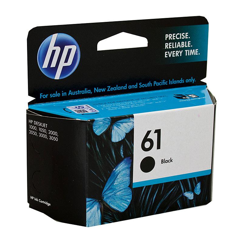 HP #61 Black Ink CH561WA cartridge, designed for high-quality printing, compatible with various HP printers.