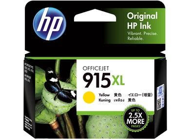 HP 915XL High Yield Yellow Original Ink Cartridge with vibrant yellow ink for high-quality printing.