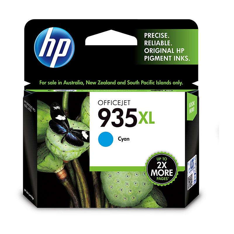 HP #935 Cyan XL Ink cartridge, designed for high-quality printing with vibrant cyan color and a yield of 825 pages.