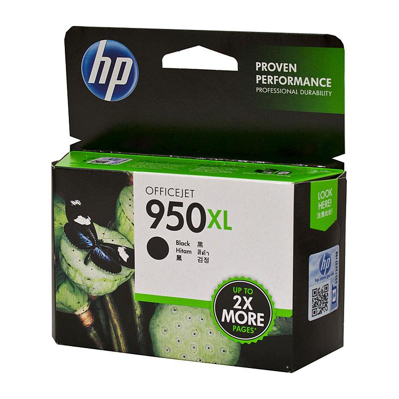 HP #950XL Black Ink cartridge, designed for high yield printing, compatible with various HP OfficeJet Pro printers.