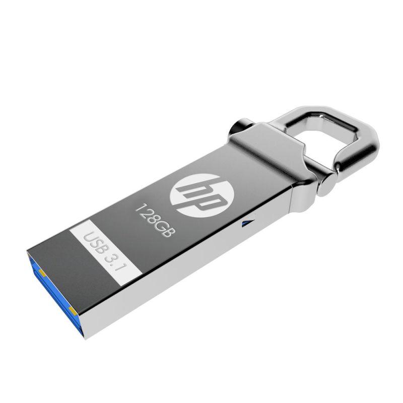 HP USB 3.1 X750W 128GB flash drive with sleek design and USB connector.