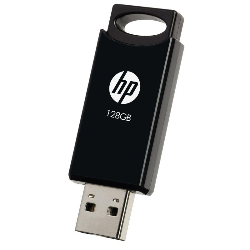 HP USB2.0 V212W 128GB flash drive, compact and sleek design, ideal for data storage.