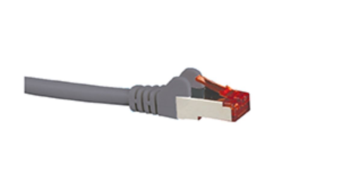 HYPERTEC CAT6A Shielded Cable 10m in grey, featuring RJ45 connectors and a durable LSZH jacket.