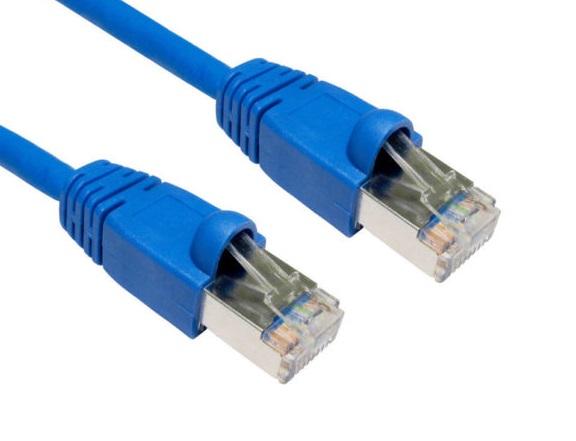 HYPERTEC CAT6A Shielded Cable in blue color, 2 meters long, designed for 10GbE Ethernet connectivity with advanced shielding.