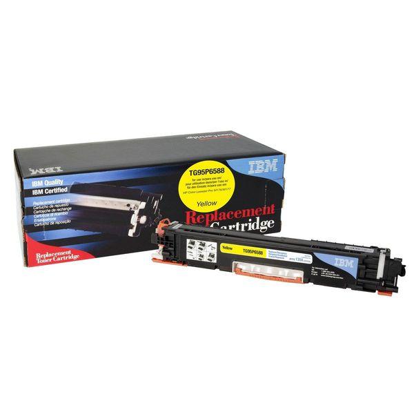 IBM Brand Replacement Toner CF352A cartridge in yellow, designed for Color LaserJet Pro MFP M176 series printers.