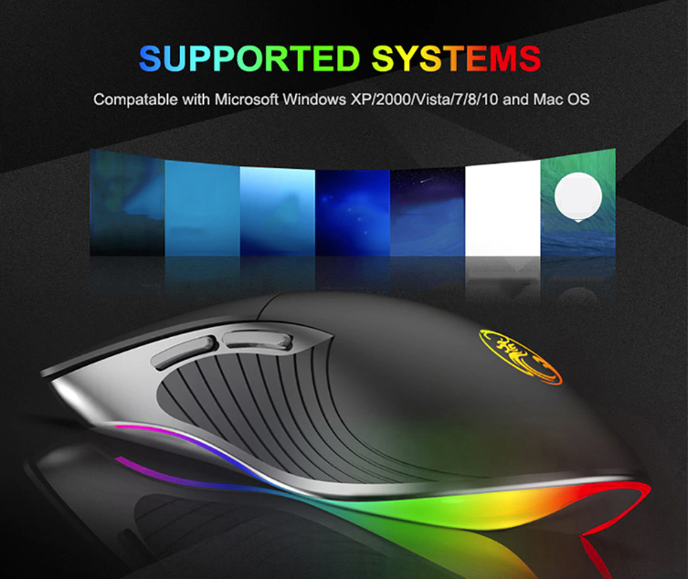 iMice X6 Optical Gaming Mouse with ergonomic design and colorful LED lights, featuring adjustable DPI settings for enhanced gaming performance.