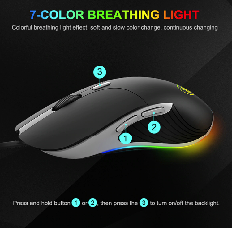 iMice X6 Optical Gaming Mouse with ergonomic design and colorful LED lights, featuring adjustable DPI settings for enhanced gaming performance.