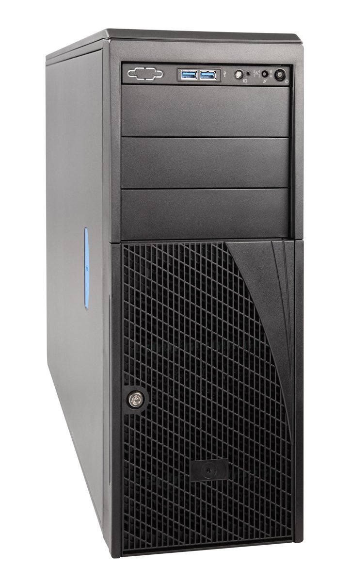 INTEL 4U Pedestal Server featuring Intel Xeon Silver 4208, designed for high performance with multiple HDD bays and advanced management features.