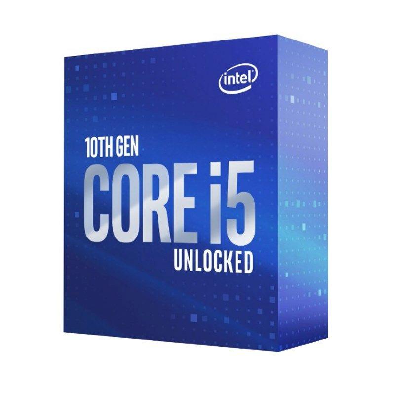 INTEL Core i5 10600K processor with six cores and unlocked multiplier for overclocking.