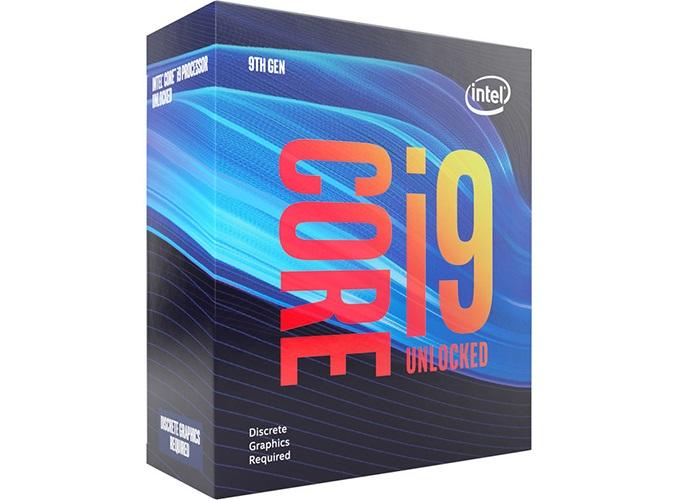 INTEL Core i9-9900KF CPU with 8 cores and 5.0GHz Turbo speed, designed for high-performance computing.