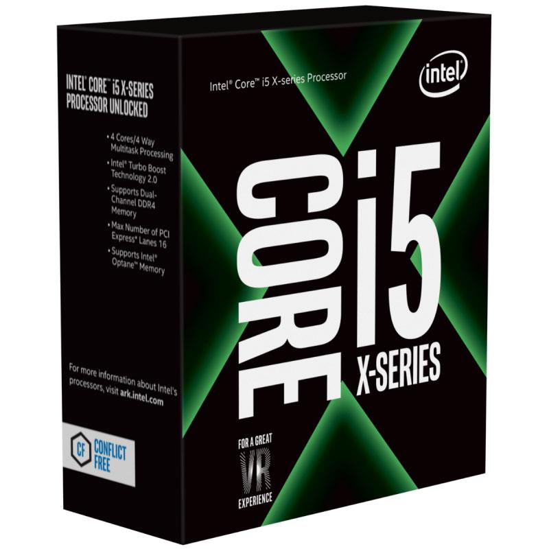 INTEL Core X i5-7640X CPU with 4 cores and 4.0GHz speed, featuring LGA 2066 socket and 6MB cache.